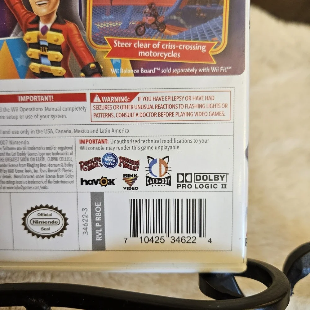 Ringling Bros Barnum & Bailey Circus Nintendo Wii 2009 CIB Complete - Tested
